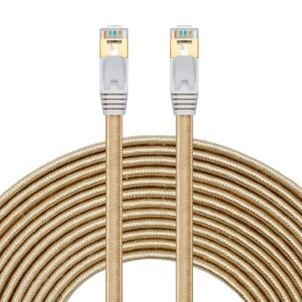 Cable Ethernet Cat 7, nailon trenzado, 1m, 5 pies, 16 pies, enchufe chapado en oro profesional de alta velocidad, cables STP, Cable de red