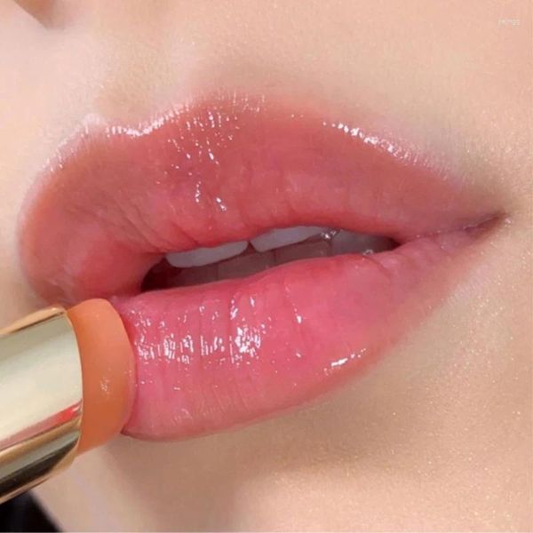 Batom hidratante que muda de cor, brilho labial de longa duração, nutritivo natural, à prova d'água, linhas de desbotamento, maquiagem de cuidados