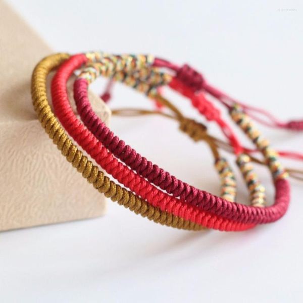 Strand Handmade Multi Color tibetisch-buddhistischen geflochtenen Armband Knoten Lucky Rope Armreif für Männer Frauen Größe verstellbar Dropshiping