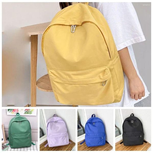 Mochila Grande Capacidade Nylon Bonito À Prova D 'Água Harajuku Mochilas Para Escola Saco De Computador Cor Sólida Adolescente