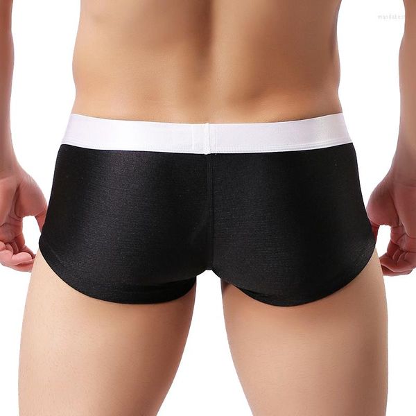 Unterhose Marke Mann Sexy Seide Slips Mini Boxershorts Unterwäsche Gay Male Bulge Pouch Trunks Höschen