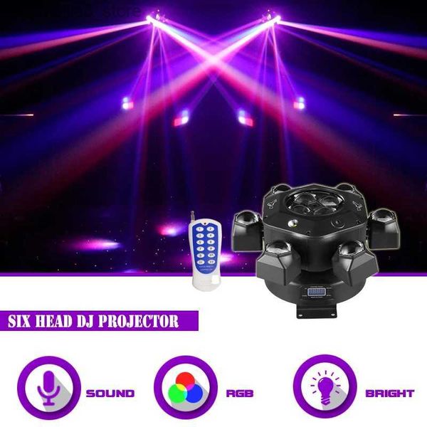 Moving Head Lights Sunart 6 LED Moving Head Projetor Iluminação de efeito de palco com laser para DJ Disco Wedding Party Concert DMX Sound Beam Fixture Q231107