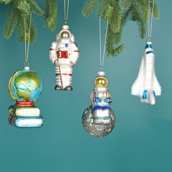 Oggetti decorativi Figurine Novità Spazio Vetro Albero di Natale Ornamento per la casa Forniture artigianali di Natale Decorazioni per feste Anno regalo Noel 230407