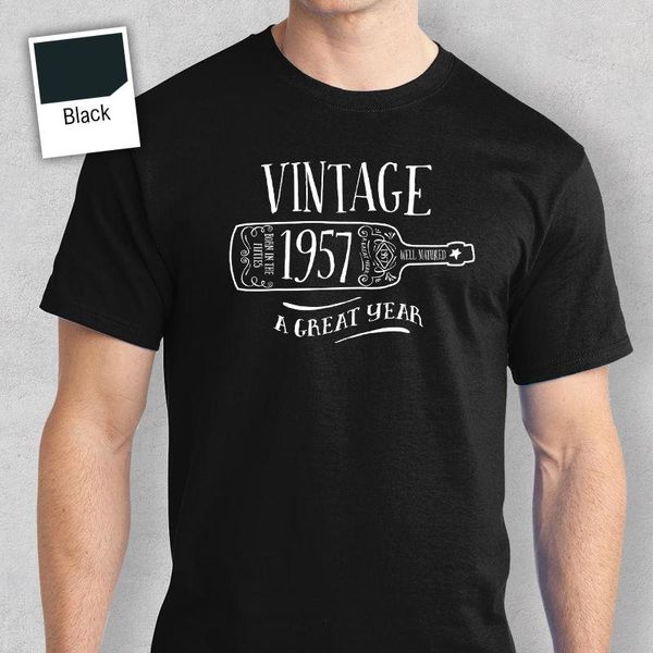 Magliette da uomo Regalo per il 60esimo compleanno Idea regalo per ragazzi Papà Lui Camicia da uomo 60 Tee 1957 T-shirt a maniche corte in cotone con stampa