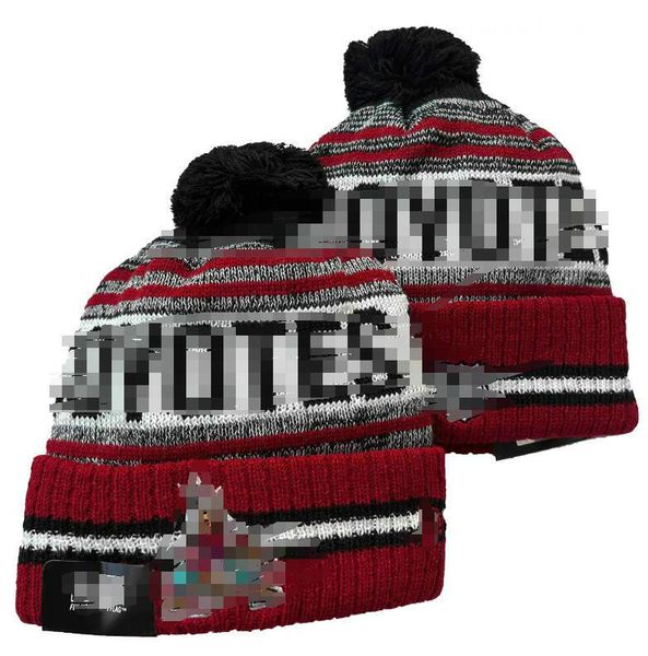 Luxus Coyotes Beanies MONTREAL Beanie Hockey Designer Winter Bean Männer und Frauen Modedesign Strickmützen Herbst Wollmütze Jacquard Unisex Totenkopf Sport Strickmütze a