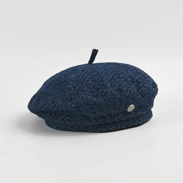 Береты 2023, беретная шапка для женщин, французская хлопковая шапка-бини, винтажная элегантная женская зимняя шапка, маленькая маленькая шапка для показа лица