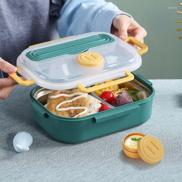 Geschirr-Sets Kreativer Saucenbehälter Lunchbox Student Niedlicher Edelstahl Leichter Büroangestellter Tragbares Bento