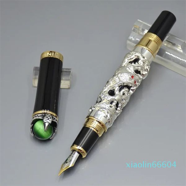 Atacado de alta qualidade caneta original dragão cuspe grânulo relevos caneta fonte material escolar escritório escrita canetas tinta suave