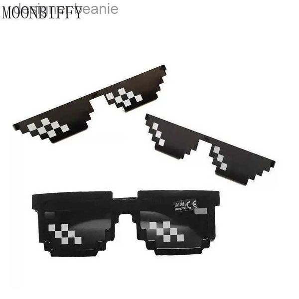 Óculos de sol Mosaico engraçado Óculos de sol pixelados Homens Mulheres Brand Party óculos UV400 Eyewear vintage unissex Birtay Party Gift Glasses de brinquedo C240411