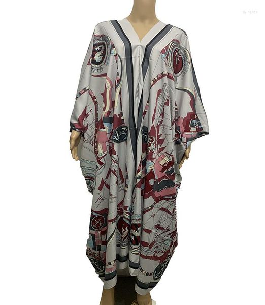 Ethnische Kleidung böhmisch europäisch für muslimische Frauen im Nahen Osten Dashiki in voller Länge Seide Kaftan Sommer afrikanisches Kleid Dame