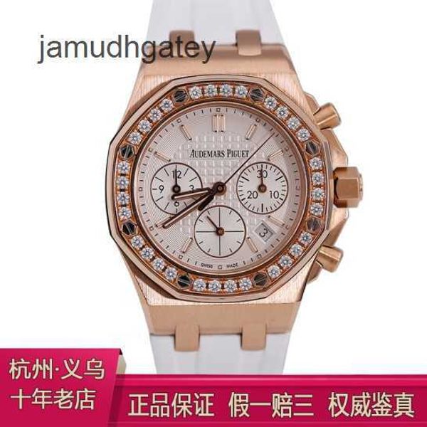 Ap Swiss Relógios de pulso de luxo 26231or Royal Ap Oak Offshore Panda Face Placa Branca Feminino Rosa Ouro Diamante Incrustado Relógio Máquinas Automáticas Relógio Suíço World Fa HLMS