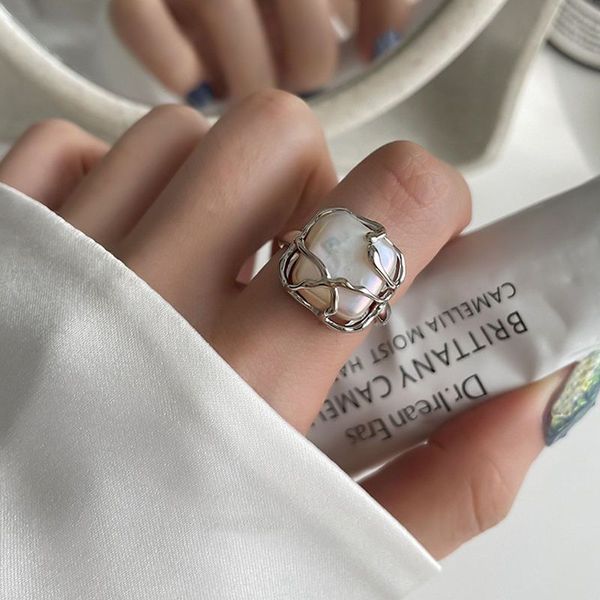 Freundschaftsringe Klassenringe abstrakter Wald miteinander verbunden geometrischer Schmuck restaurieren alte Wege Stud Ringe Paar Ringe für Frauen verwickelte Zuckerwürfel Band Ring