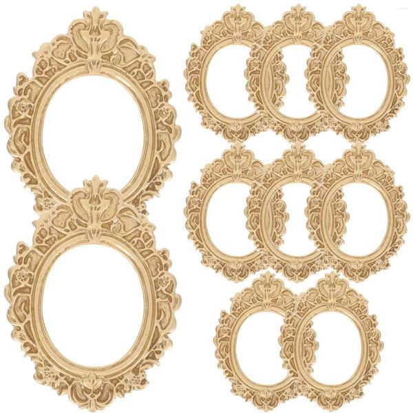 Frames 10 Stück Mini-Häuser Po-Rahmen DIY Basteln Herstellung Modell Telefonschale Ornament Zubehör Bild Gold