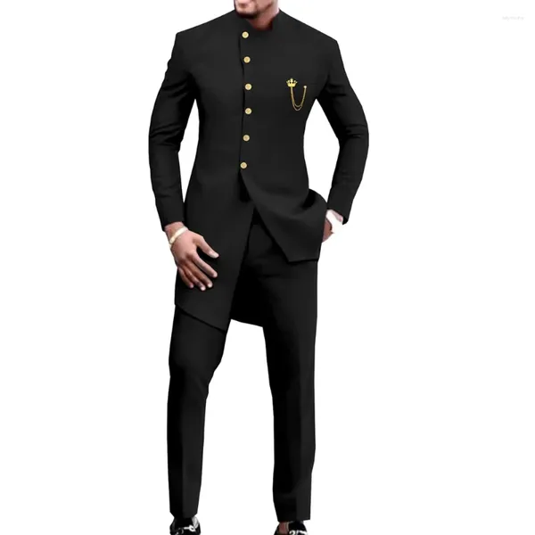 Ternos masculinos para homens escritório blazer calças clássico casamento noivo suporte lapela formal jaqueta de negócios traje smoking conjunto de 2 peças homme