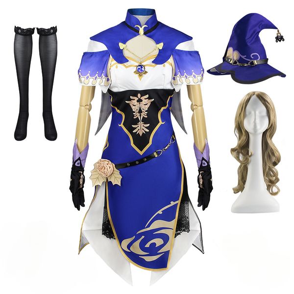Impact Genshin Cos Rose Witch Lisa Game Suit Girl COSTUMATION COSTUME PALY TUME