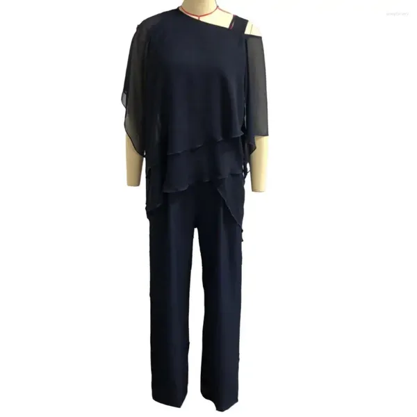 Zweiteilige Damen-Hosen, zweiteiliges Overall-Set für Damen, einfarbig, Outfit, schick, Bürodame, elegant, schulterfrei, Fledermausärmel, Oberteile, weit