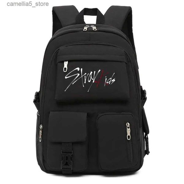 Mochilas Kpop Stray Kids Mochila Grande Capacidade Scholl Bag Book Bag Presente para Crianças Material Escolar Hyunjin Felix Bangchan Presente Q231108