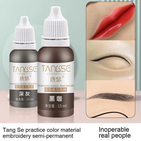 Tattoo -Tinten 15 ml Praxis Tinte Set Permanent Make -up Augenbrauen Lippen Augenlinie für Körper Schönheit Kunst liefert Farbpigment