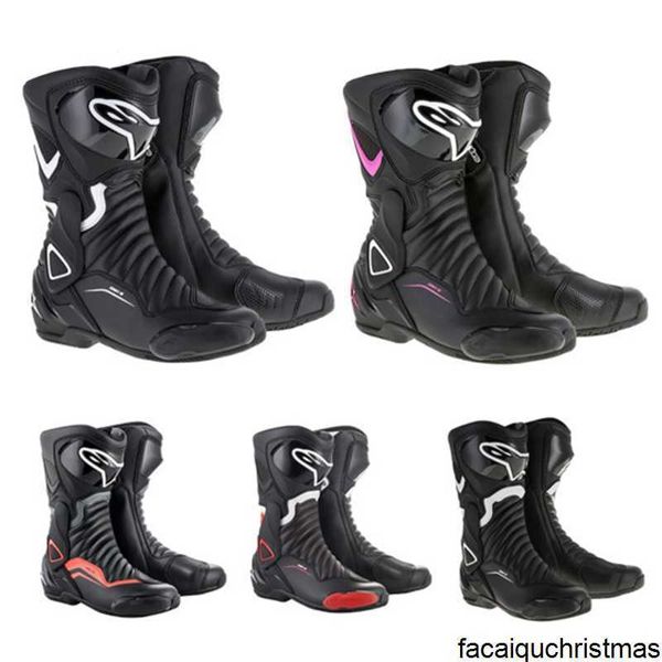 Calçados de motocicleta Sapatos de equitação autênticos Astar Smx6 Motocicleta Mens Botas de equitação Pista Profissional Anti Drop Botas Longas Anti Slip Racing Boots Motorcycle S HBBT