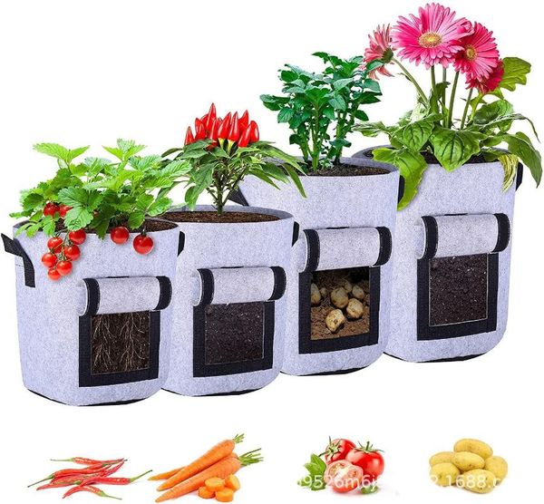 Plantadores Pots 18L/26L/43L PELAÇÕES PE CRESCENDO BAGA BACA POTATA DE POTENCIDO DE POTENCIAL DE VEGADORES DE ESTURE