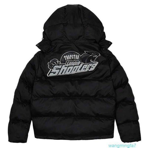 Daunenparkas Herrenjacken Trapstar London Shooters Kapuzenpufferjacke Schwarz Reflektierender bestickter Thermo-Hoodie Herren Wintermantel 230620ssl2ui