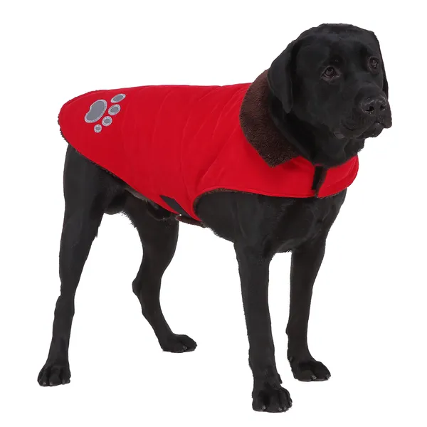 Wendbarer Hundemantel, warm, bequeme Daunenjacke für Hunde, warme Wintermäntel für Hunde im Freien, Hundeweste für kaltes Wetter, Bekleidung für alle Hunde, Rot