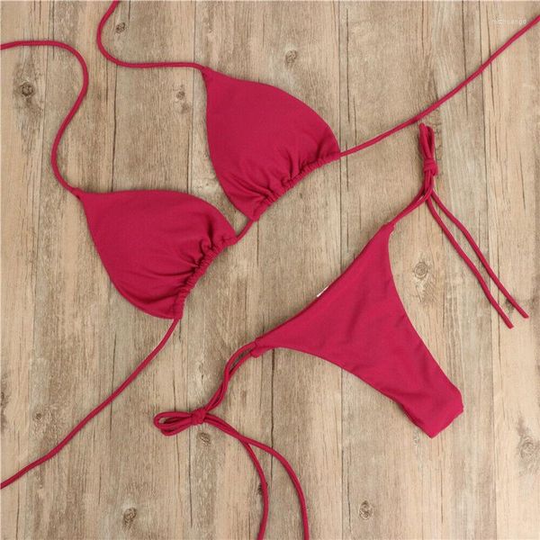 Roupa de banho feminina sexy feminina ajustável estilo verão bandagem feminina conjunto de biquíni sutiã push-up maiô biquíni brasileiro