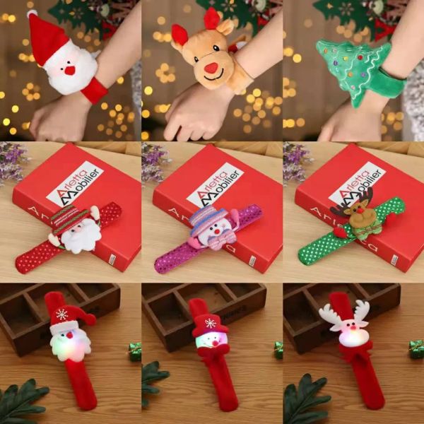 Weihnachten Dekoration Handgelenk Schnalle Armband Santa Claus Deer Ring Armband Party Dekoration kinder Geschenk Spielzeug Cartoon Anhänger