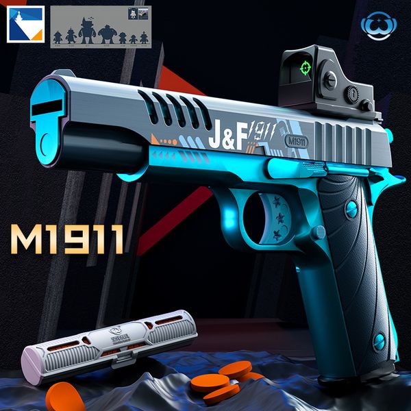 M1911 Desert Eagle Pistol Gun Toys Electric High Speed ​​Непрерывная стрельба EVA мягкие пули Flyer Guns Launcher Toy Boys подарок 2054