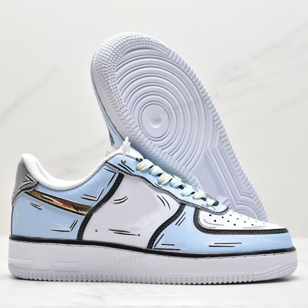 Scarpe basse di design di lusso Uomo Donna Sneaker Bianco metallizzato Argento Fuoco Ghiaccio Oreo Hyper Sky Blue Rainbow Scarpe da ginnastica Sport all'aria aperta