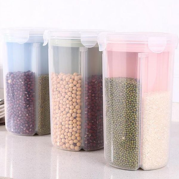Bottiglie di stoccaggio Vasetti Scatola per alimenti da cucina Dispenser di cereali Contenitore rotante a secco per bottiglia di farina di riso