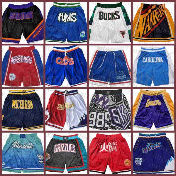 Clevelands Cavalier Just Don Memphi Grizzlie Basketballshorts Philadelphias 76er Mitchell Ness New Black York White Knick Dalla Maverick