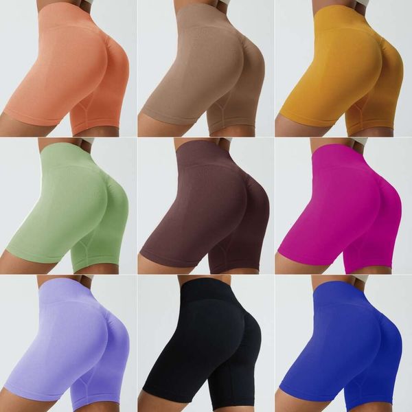 Lu Align Donna Push Wear Sport Up Leggings Donna Palestra Senza cuciture Scrunch Vita alta Biker Pantaloncini da corsa Solleva il sedere Collant estivi Donna Lemon Lady Gry Sports Girls