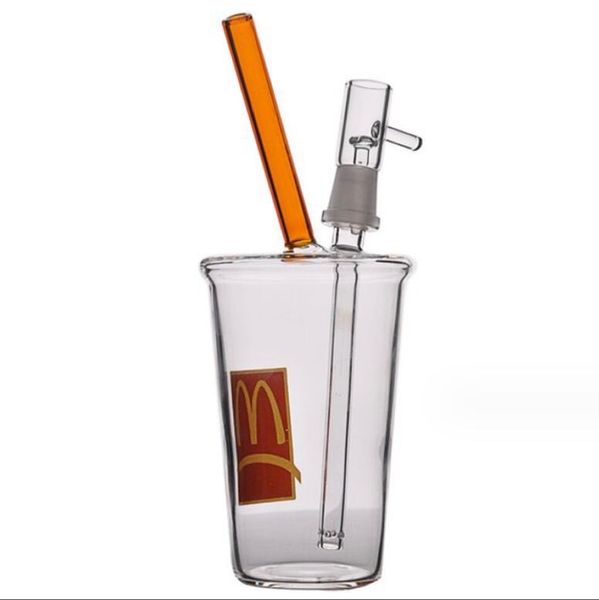 Tubi per fumatori Mini Beaker Bong Mcdonald Cup Gorgogliatore Bong d'acqua Vetro spesso Impianti petroliferi Narghilè Consegna goccia a casa G Dhgtq