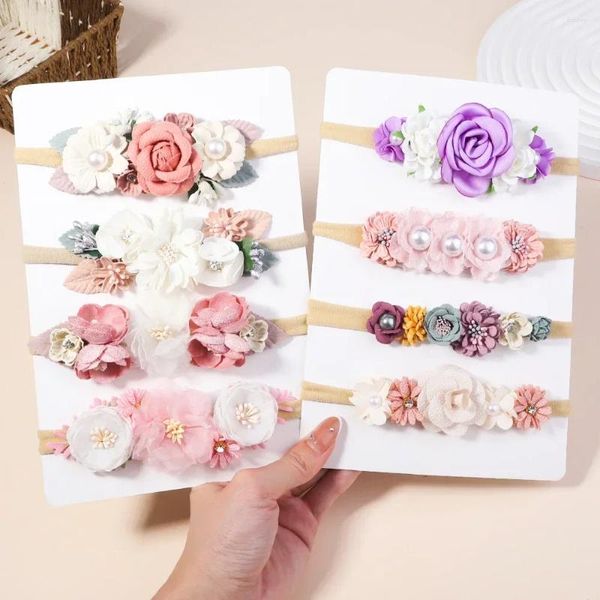 Haarschmuck 1 Stück Baby Mädchen Stirnband Niedliche Blume Gummiband Geborener Kopf Kleinkind Kopfbedeckung Hochzeit Babe