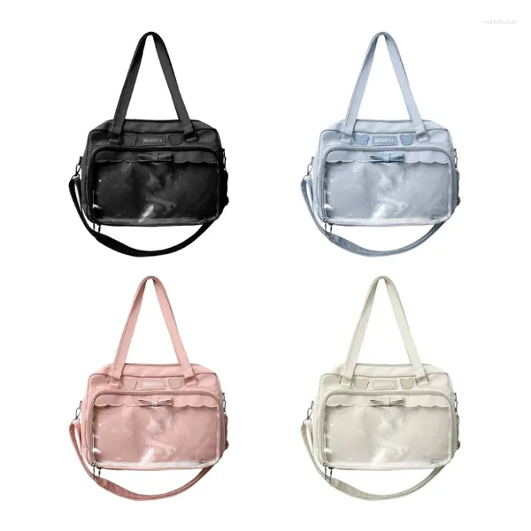 Sacos de noite Harajuku Crossbody Bag para Mulheres High School Girls JK Bolsas de Grande Capacidade Nylon Ombro