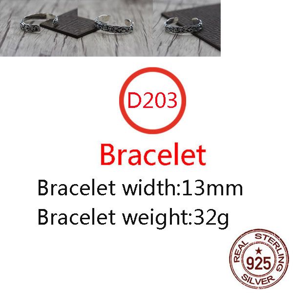 D203 S925 Bracciale in pelle bovina in argento sterling Hip Hop Street Fashion Coppia gioielli personalizzati Stile punk Solid Cross Flower Lettera Regalo amante