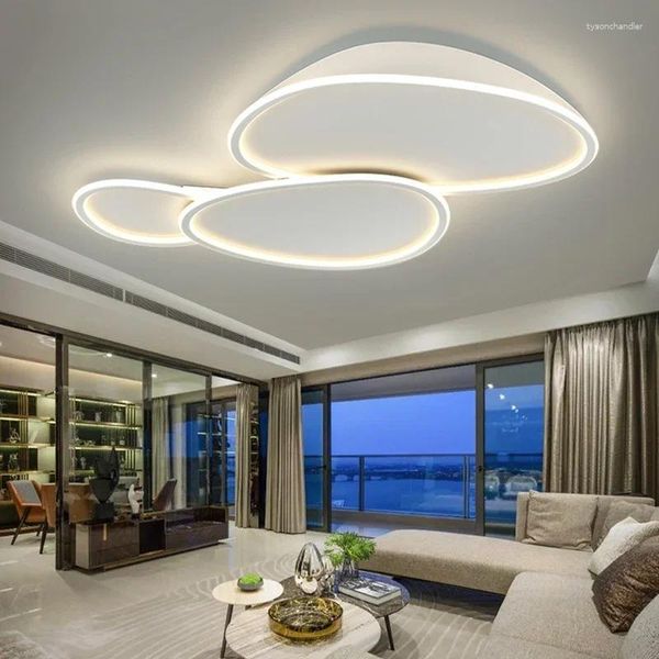 Luzes de teto moderna sala de estar lâmpadas led para forma irregular nórdica inteligente regulável luminárias de decoração de casa