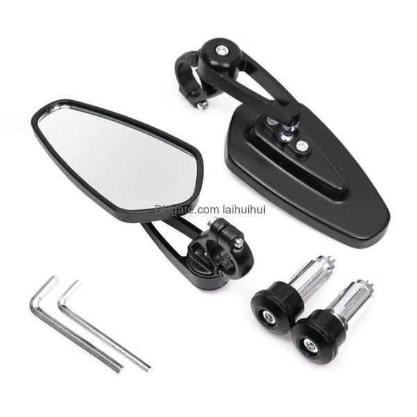 Outros acessórios interiores 1 par 7/8 22mm Motocicleta Alumínio Vista traseira Preto Handle Bar End Side Espelhos Retrovisores Drop Delivery Mo Dhyst