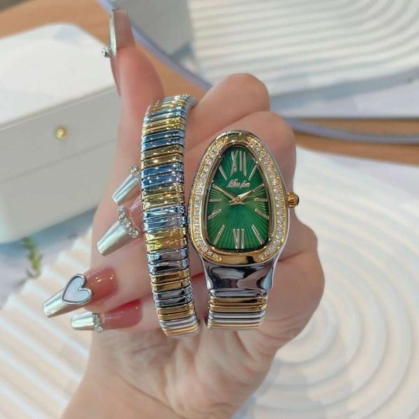 Designeruhren Quarzuhr Uhr im Schlangenförmigen Armbandstil Damen Treasure Snake Head Damen Luxusuhr Damen Grüne Uhr Damenuhr Bvlgar Uhr UGG5
