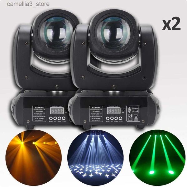 Moving Head Lights 2 Pçs / lote Novo 100W LED Moving Head Stage Effect Iluminação para Dj Disco Night Club Wedding Beam Spot Sharpy DMX Modos de som Dispositivo elétrico Q231107