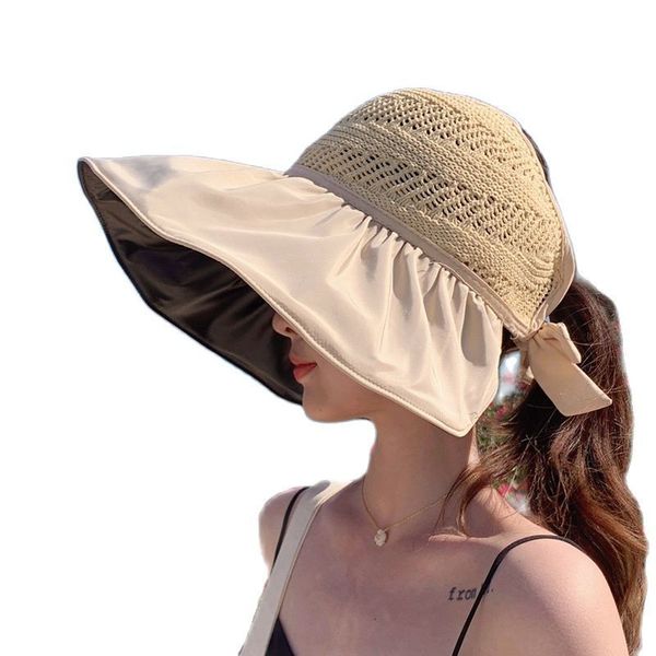 Geniş Memlu Şapkalar Kova Boş Top 15cm Büyük Güneş Katlanabilir Taşınabilir Rulo Plaj Yaz Günlük Saman Kapağı Vizörü Balıkçı S 230407