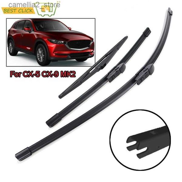 Limpadores de para-brisa Misima Conjunto de lâminas de limpador de para-brisa para Mazda CX-5 CX-9 MK2 limpador de janela traseira dianteira 2016 2017 2018 2019 2020 Q231107