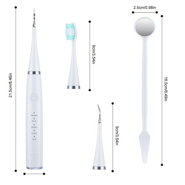 Электрический очиститель зубов 6-в-1, набор электрических зубных щеток, портативный инструмент для удаления зубного камня, чистка зубов и косметический инструмент, оптовая продажа