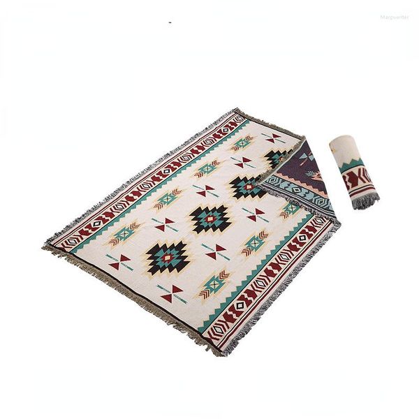 Kissen Outdoor Camping Decke Zeltmatte Retro ethnische Picknickunterlage Mittagspause Baumwolltuch Handtuch Jacquard Teppich