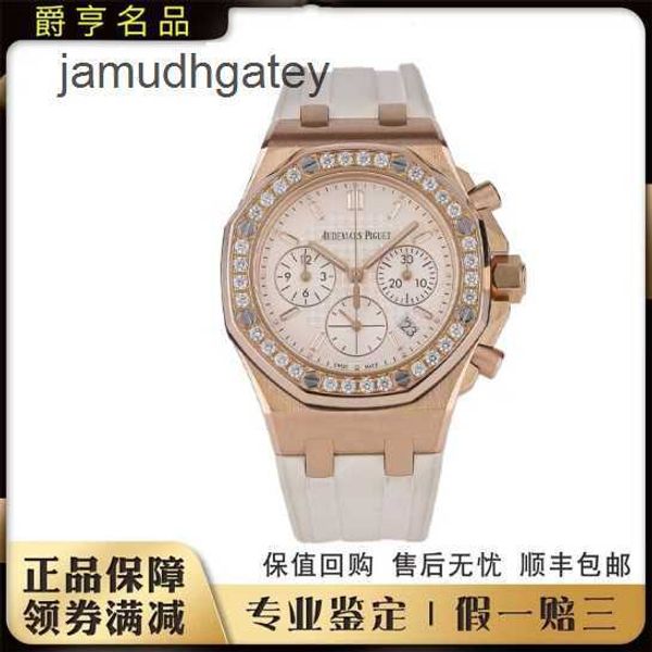 Ap Orologi da polso svizzeri di lusso Royal Ap Oak Offshore Series Orologio da donna meccanico automatico automatico in oro rosa 18 carati con diamanti 26231or 37mm 0B2E