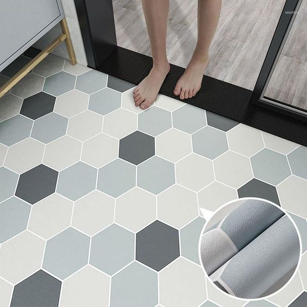 Tapeten Dicke wasserdichte Bodenaufkleber für Badezimmerdekor PVC selbstklebend entfernbare Tapete Fliesen Küchenwand Mesa