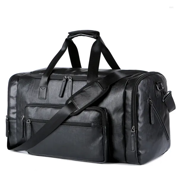 Duffel Bags Retro Leather Travel Tote Male Weekend Must Mens Must Quich