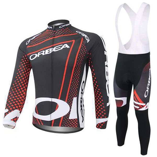 Conjuntos de camisa de ciclismo dos homens orbea bicicleta manga longa outono inverno velo camisa com 1 óculos de sol ciclismo grátis cor aleatória