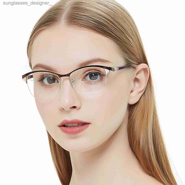 Sonnenbrillengestelle, Metallbrillengestell, Damen-Vintage-Brillengestelle, verschreibungspflichtige Brillen, stilvolle Federscharniere, optisches Brillenauge, OCCI CHIARIL231107